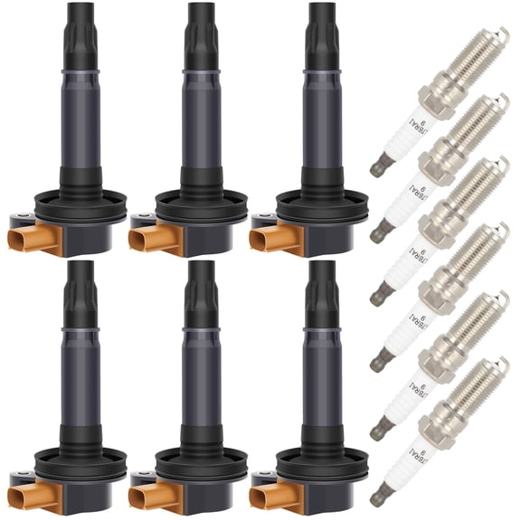 AUTOMUTO Set of 6 Ignition Coil Packs with 6 PCS iridium Spark Plugs Fit 2013-2015 for Lincoln for MKS 3.5L V6,2015-2017 for Ford for Transit-150 3.5L V6 DG-549,IC749,2505-484814,BL3Z-12029-C