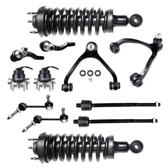 AUTOMUTO Struts & Shocks Quick-Strut Front Strut Spring Assembly Front Wheel Hub Control Arm and Ball Joint Assembly Stabilizer Bar Link Tie Rod End Fit For 06-11 for Ford Crown Victoria