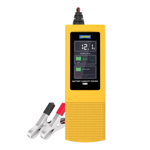 AUTOOL Automotive Battery Tester Car Voltage Tester Battery Analyzer W/ 2" HD Screen & Alarm Prompt for 12V/24V Lead Acid Batteries, BT70