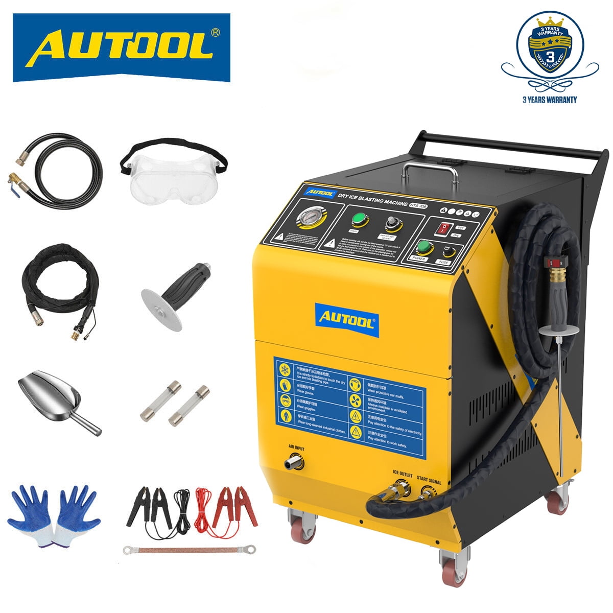AUTOOL Dry Ice Blaster No Disassembly Car Commercial Dry Ice Cleaning  Machine