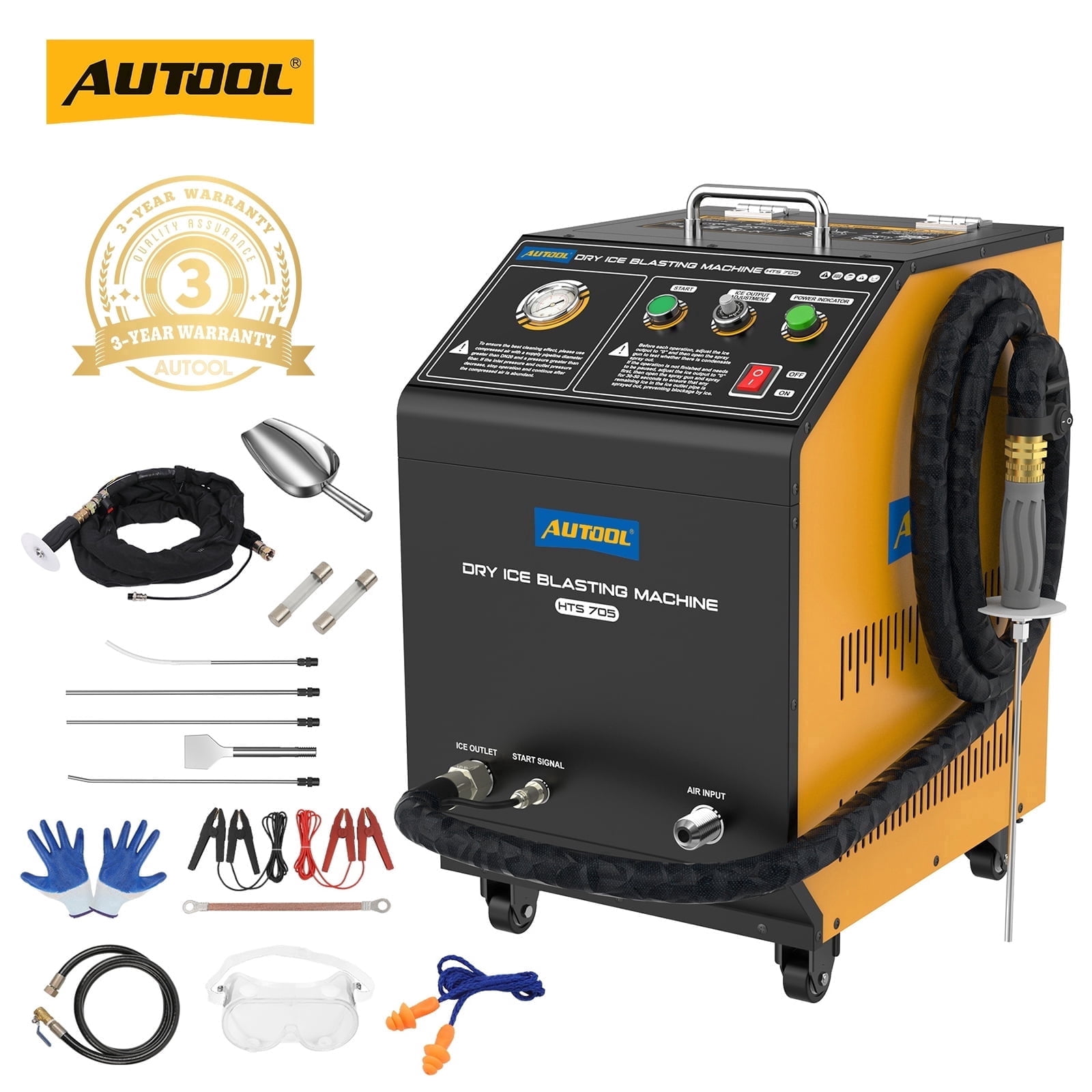 AUTOOL HTS705 Dry Ice Blasting Machine, Industrial Dry Ice Blaster 110V Suitable for Cylinder Combustion Chamber,Engine,Intake Valve,Throttle Valve