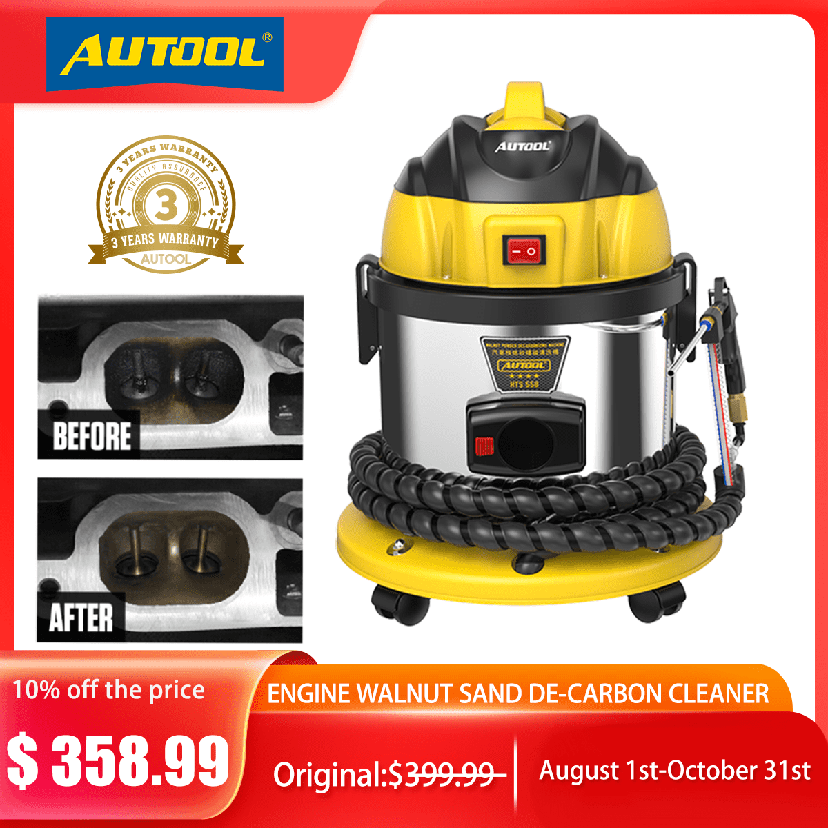 AUTOOL Automotive Engine Carbon Deposition Tester, Car Engine Carbon