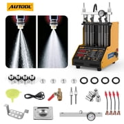 AUTOOL Automotive Fuel Injector Tester Cleaner 110V/220V 4 Cylinder Ultrasonic Wave Fuel Injector Clean Machine W/ Smart Control Panel for Cars Motorcycles