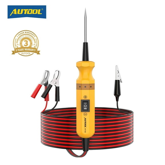 AUTOOL Automotive Power Circuit Probe Tester 6V- 24V Vehicles Electrical System Test Light 13ft Wire Tester Buzzer Alarm Fuse Diagnostic Pen for Car Boat Motorcycle