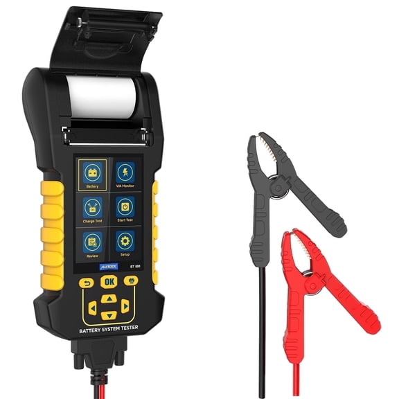 AUTOOL BT880 Battery Load Tester with Printer, 8-30V DC Automotive Battery Charging Cranking Current Tester, 20-2000CCA Car Battery Analyzer for All Vehichles