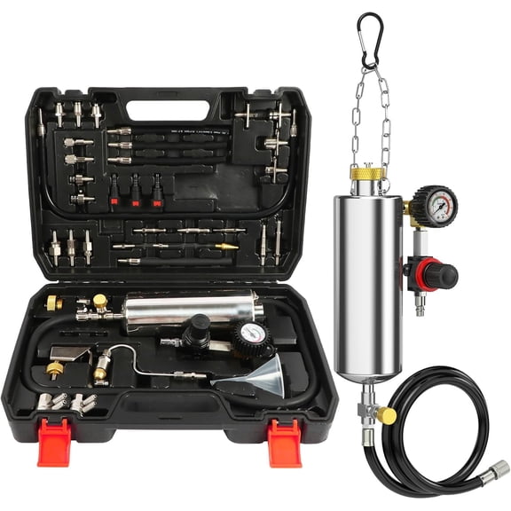 AUTOOL C100 Fuel Injector Clean Kit, Non-Dismantle Fuel Cleaning Tool, 1000ML 150PSI Intake Valve CFS Series On-vehicle Clean Machine W/ Connectors & Carrying Case for Fuel Injection Clean