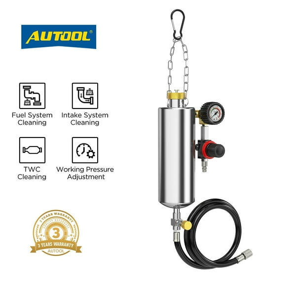 AUTOOL C80 Fuel Injector Cleaner Tool 1000ML 150PSI Disassembly-Free Fuel Injection System Cleaning Machine W/ Pressure Adjustment for Gasoline Car Throttle/Intake System