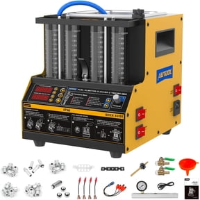 AUTOOL Fuel Injector Tester Cleaning Machine, 2000ml 4 Cylinder Fuel Injector Flow Tester, 110V Petrol Injector Tester Machine for Cars Motorcycles