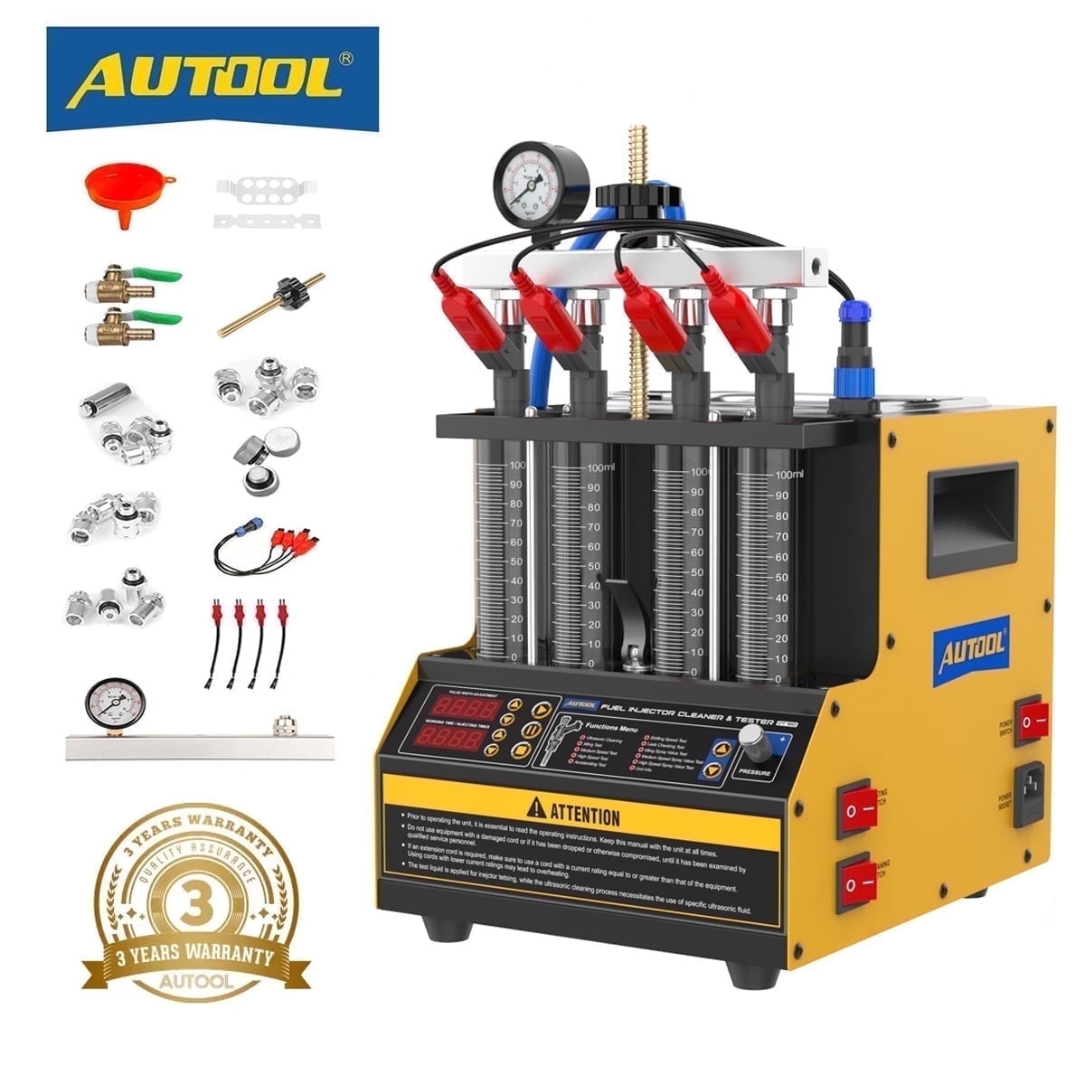 AUTOOL CT160 Fuel Injector Cleaner & Tester, 2000ml, 110V, for Cars & Motorcycles