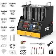 AUTOOL CT450 Fuel Injector Tester Cleaner, 6-Cylinder Ultrasonic 50  Heat Machine w/ 9 Adapters for GDI EFI FSI Injectors 110V