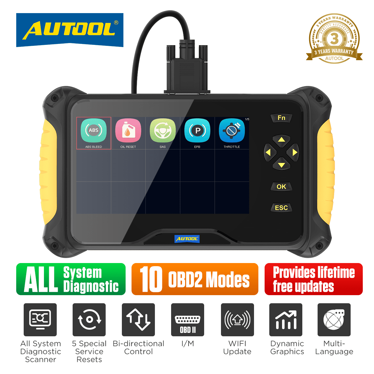 ANCEL FX5000 Automotive Diagnostic Tool OBD2 Scanner All Systems Scanner  Automotive ABS Bleeding EPB Oil Reset Vehicle Maintenance Services Scanner