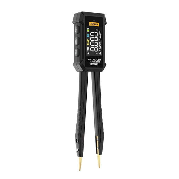 AUTOOL DM103 Digital LCR Tweezer Meter, 0.5% Accuracy Smart Component Tester Gold-Plated Tweezer W/ Resistance Capacitance Inductance Diode Continuity Auto Mode