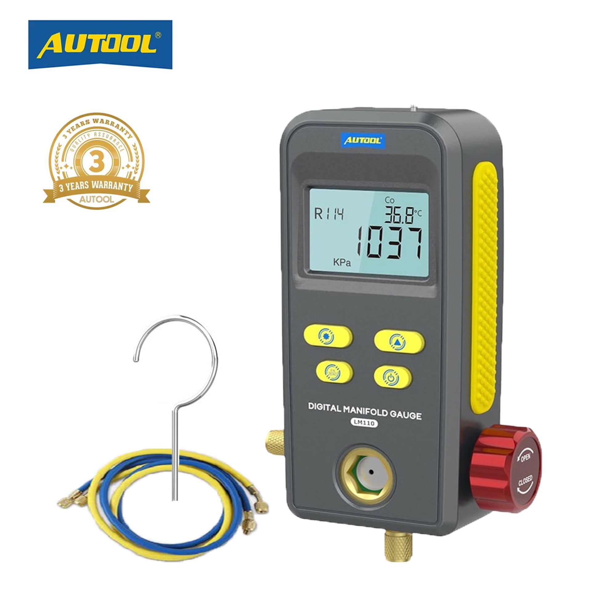 AUTOOL Digital Manifold Gauge Set HVAC Vacuum Pressure Gauge Tester