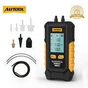 AUTOOL PT503 Mini Differential Pressure Gauge, High-Precision Digital Manometer- 6 Switchable Units Multiple Adapters for Intake Brake Exhaust Crankshaft Pressure Testing