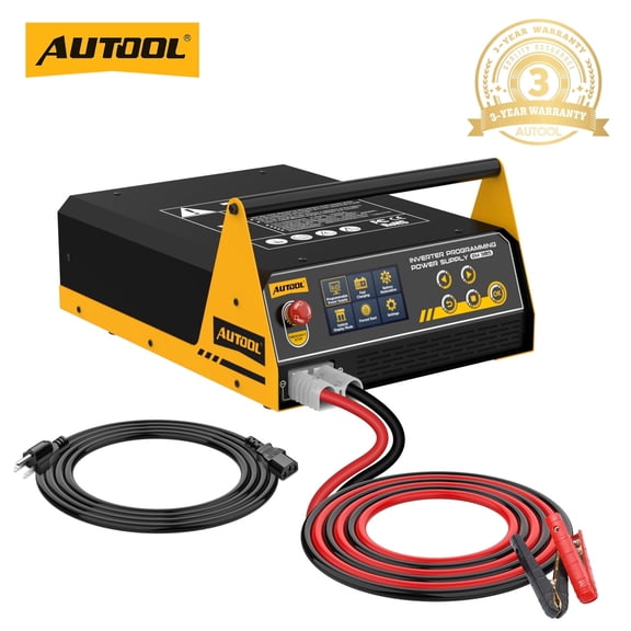 Autool EM385 150A Flash Reprogramming Power Supply, Ecu Programming Battery Charger, Adjustable Power Supply with Jump Start and Battery Repair