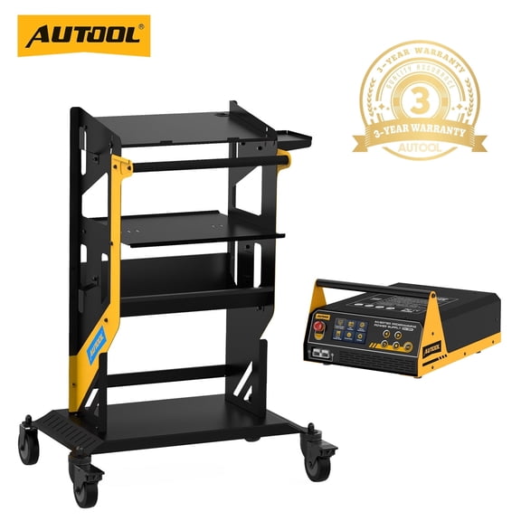 AUTOOL EM385 150A Flash Reprogramming Power Supply W/ Charging Programming Repair Starting Mode Car Battery Programming Flash Power & T22 Rolling Tool Cart
