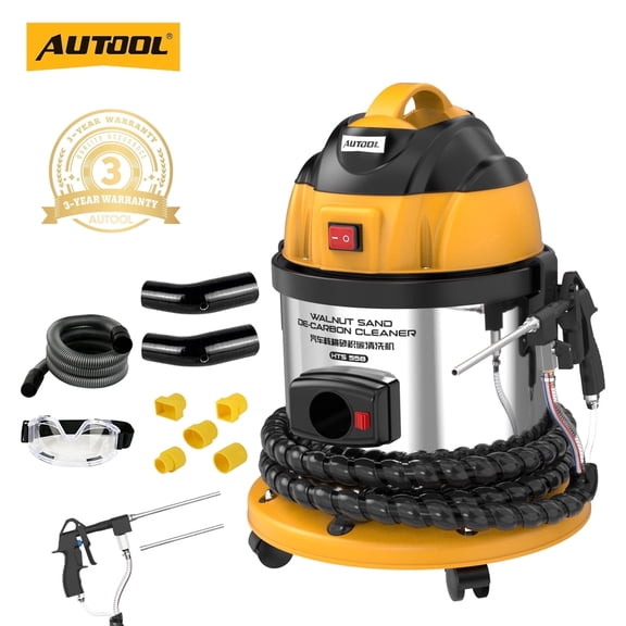 AUTOOL HTS558 Walnut Blaster Kit for Carbon Cleaning, 1200W Sand Blaster, Extension Nozzle Sandblaster Gun for Engine Intake Valve Cleaning - 13L