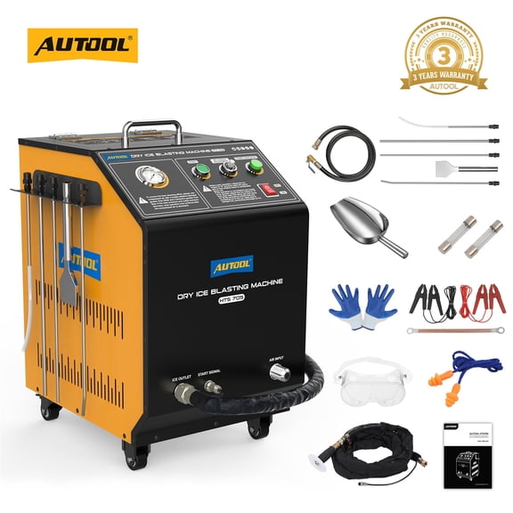 Autool HTS705 Dry Ice Blasting Machine, 550W Carbon Cleaner with 5 Nozzles, 11Lbs Capacity, Adjustable Pressure