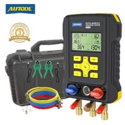 AUTOOL LM150 HVAC Refrigeration Digital Manifold Gauge, Vacuum Pressure Gauge Set, Air-Conditioning Refrigerator Leak Detector W/ 93 Types R134a R410a