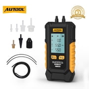 AUTOOL PT503 Mini Differential Pressure Gauge, High-Precision Digital Manometer- 6 Switchable Units Multiple Adapters for Intake Brake Exhaust Crankshaft Pressure Testing
