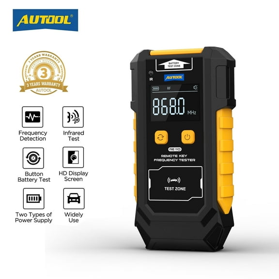 AUTOOL RE110 Remote Key Infrared Frequency Infrared Signal Tester IR Inspection Tool Handheld Car Door TV Battery CR2032 CR2025 Frequency Diagnostic for Home Auto Repair Shop Ect