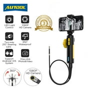 AUTOOL SVB302 Industrial Endoscope 1080P Screen Borescope Camera Auto-focus W/ Light, 210 ° Turn, IP67 6mm 3.2FT Intelligent Protection for IPhone Android PAD/PC