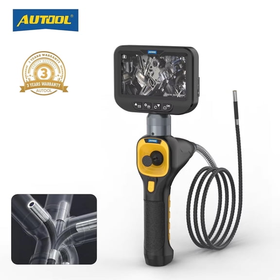 AUTOOL SVB308 Endoscope 4-Way 360° Rotating Articulating Borescope 1080P 0.24inch Waterproof Borescope Inspection Camera W/ 6 LED Lights 3FT Flexible Cable