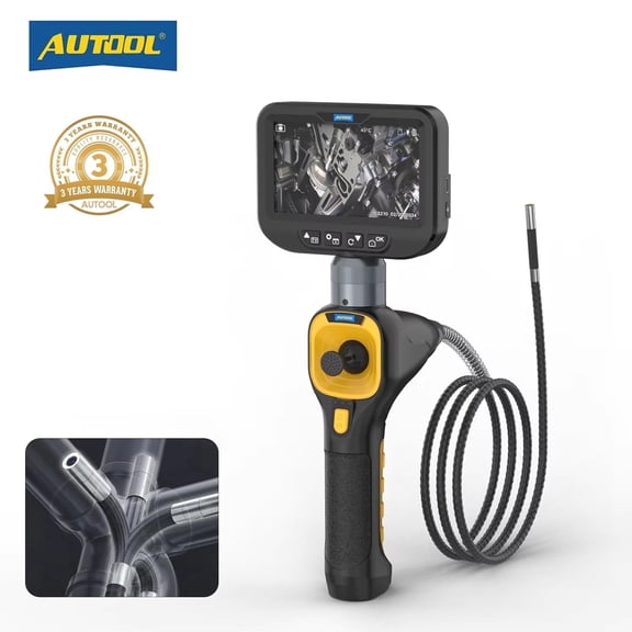 AUTOOL SVB308 Endoscope 4-Way 360° Rotating Articulating Borescope 1080P 0.24inch Waterproof Borescope Inspection Camera W/ 6 LED Lights 3FT Flexible Cable
