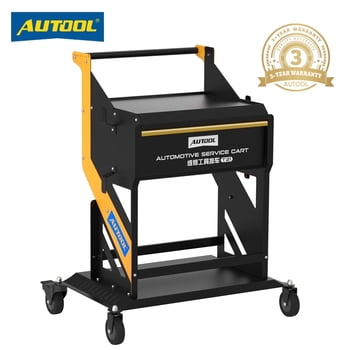 AUTOOL T21 Workshop Trolley, 360° Swivel Caster Rolling Tool Cart With Large Capacity Drawer & Side Hook, 3-Layer Modular Storage Repair Shop Mobile Cart