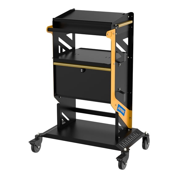 AUTOOL T25 Automotive Service Utility Cart 360 Swivel Caster Mechanic Tool Cart W/ Two Drawers 5-Layer Modular Storage for Garage Workshop