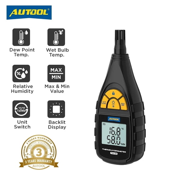 AUTOOL TM101 Digital Thermohygrometer Indoor Thermometer & Hygrometer Temperature Humidity Meter Sensor Monitor Tester for Home Greenhouse Baby Room Office
