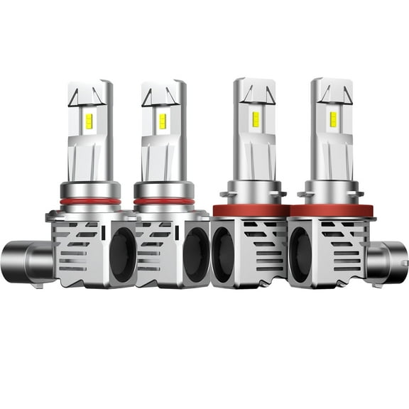 AUTOONE 9005 H11 LED Headlight Bulbs, 24000lm, 6500K Cool White, Wireless H8 H9 H11 Headlight Bulb, Pack of 4