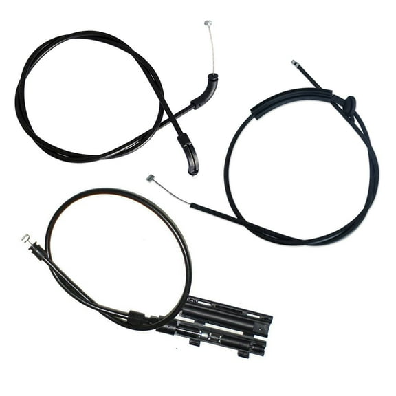 AUTOPA 3 Pcs Center + Rear + Front Hood Release Bowden Cable Kit for BMW 7er E65 E66