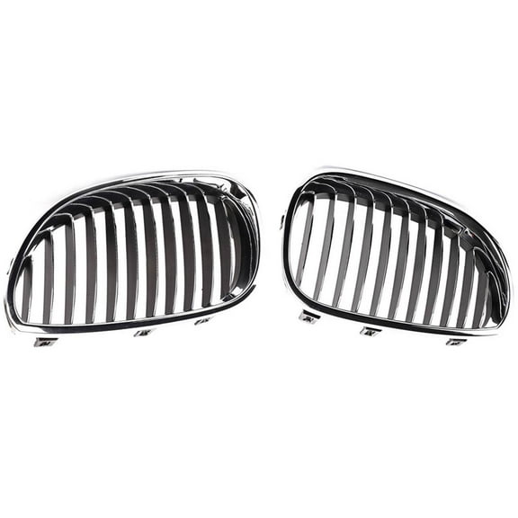 AUTOPA 51137065701 Front Left + Right Chrome Kindey Grille for BMW 5 Series E60 E61