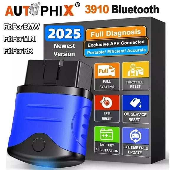 AUTOPHIX 3910 OBD2 Scanner Fits for BMW MINI Rolls-Royce Full-System Car Code Reader EPB CBS ETC Battery Test Throttle Learning Wireless Bluetooth Automotive Diagnostic Tool for iPhone iPad Android