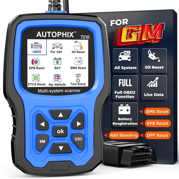 AUTOPHIX 7210 OBD2 Scanner for GM Chevy Buick Cadillac, Full System Diagnostic Tool with EPB/BMS/Oil Reset, ABS Bleeding, All OBD2 Car Code Reader for GM Vehicles, Lifetime Free Update