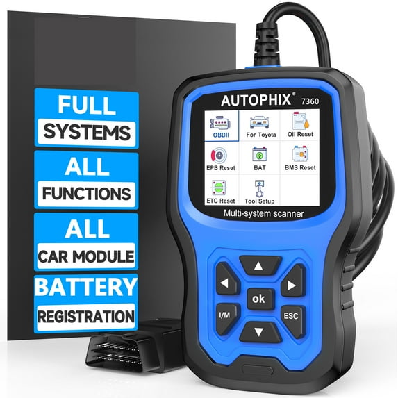 AUTOPHIX 7360 OBD2 Scanner fit for Toyota Lexus Scion Full System Diagnostic Scan Tool All Reset Service Battery Registration Tool Code Reader for Toyota RAV4 Camry Corolla 4RUNNER Highlander