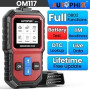 AUTOPHIX OM117 OBD2 Scanner Full Functions Car Diagnostic Tool, Real-Time Batter-y Voltage, DTC Lookup, Plug & Play, Lifetime Free Update