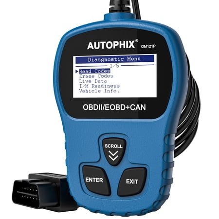 AUTOPHIX OM121P Universal OBD Code Reader OBD2 Scanner Check Engine System for OBD2 EOBD CAN Cars Turn off MIL Check Engine Light Read and Clear Codes Automotive Code Scan Tool