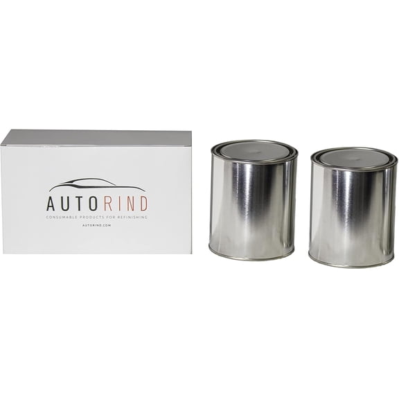 AUTORIND Metal Quart Size Paint Can (2 Pack), Empty Quality Tinplate Unlined Cans w/Lids, Silver Color and %100 Recyclable
