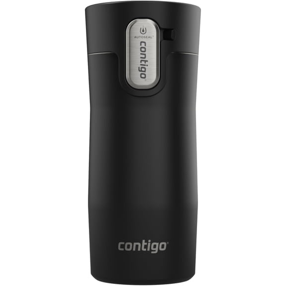 AUTOSEAL West Loop Vacuum-Insulated Stainless Steel Travel Mug with Easy-Clean Lid, 12oz, Matte Black