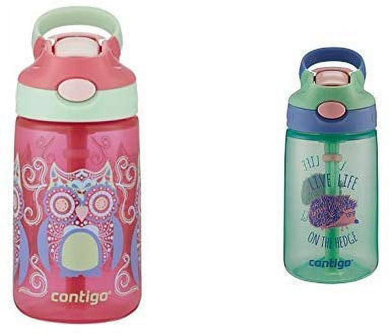 Contigo Kids Pink Owl Gizmo Flip Water Bottle, 14 Oz.