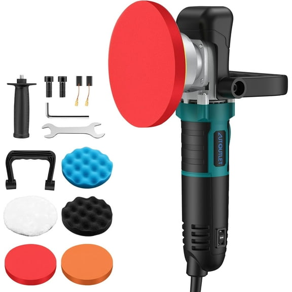 AUTOUTLET 850W Car Buffer Polisher, 6-Inch Dual-Action Polisher with 6 Speed Variable 2500-5500 OPM Random Orbit Car Polisher Waxer Kit for Car Polishing and Waxing