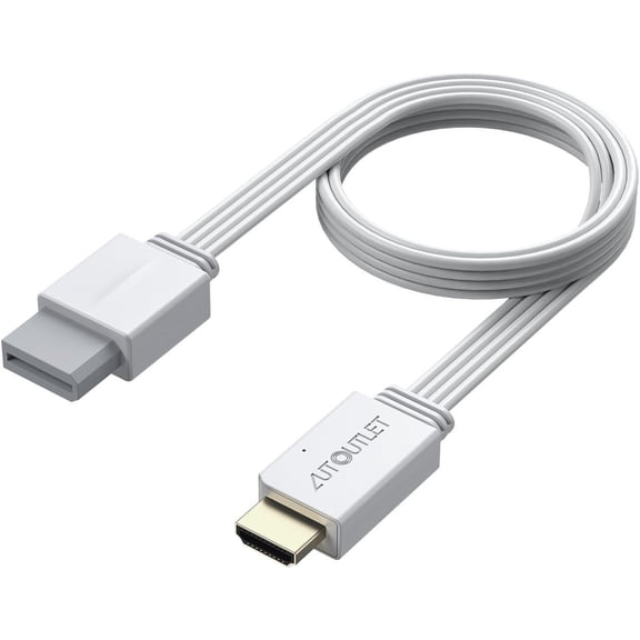 AUTOUTLET Wii to HDMI Converter 1080P 4ft/120cm for Full HD Device, Adapter with HDMI Male Cable Output Compatible with Nintendo Wii, Wii U, HDTV, Monitor-Supports All Wii Display Modes