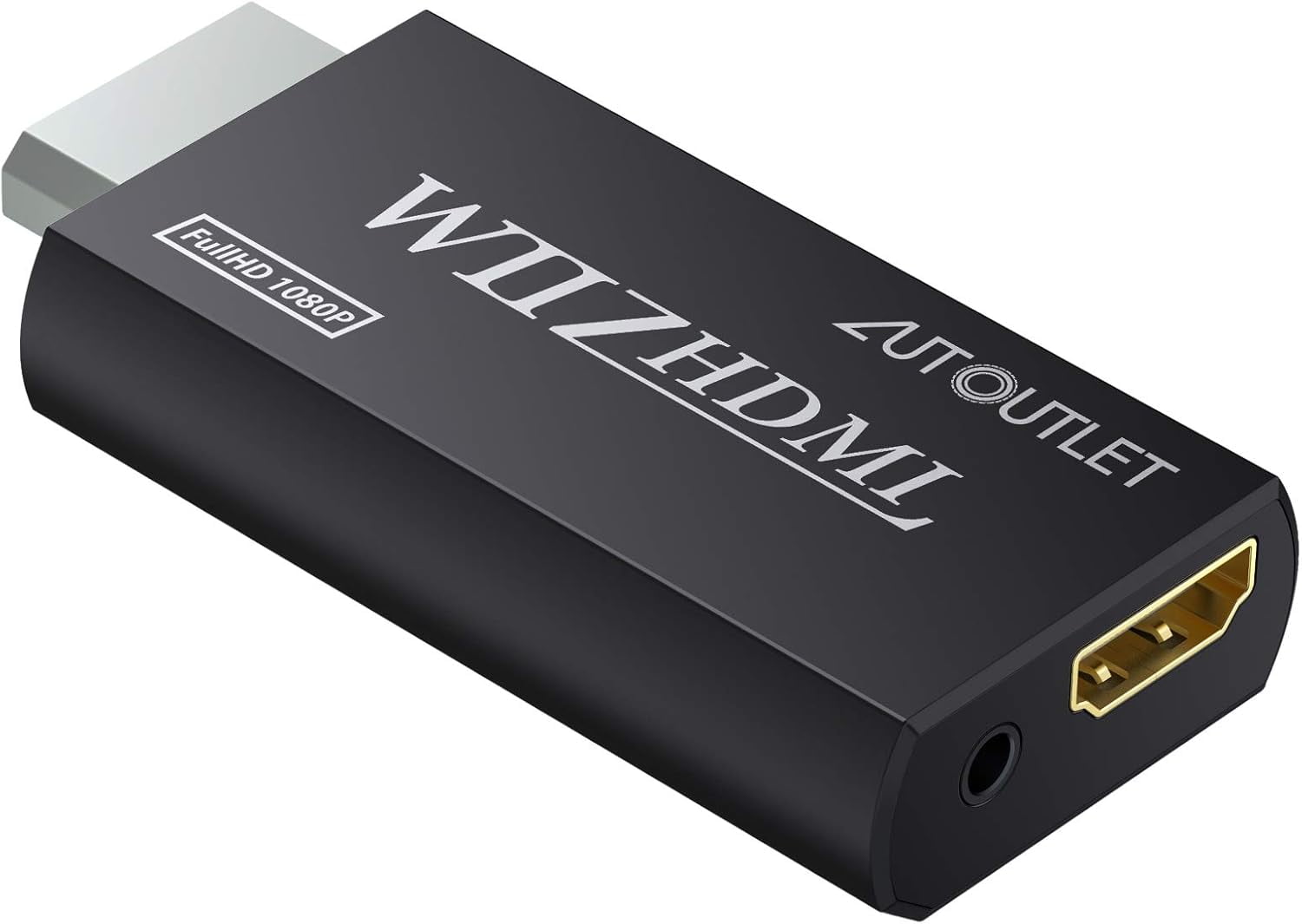 AUTOUTLET Wii to HDMI Converter 1080P for Full HD Device, Wii HDMI Adapter with 3,5mm Audio Jack&HDMI Output Compatible with Nintendo Wii, Wii U, HDTV, Monitor-Supports All Wii Display Modes 720P