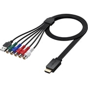 AUTOUTLET YPbPr Component to HDMI Converter Cable, 1080P Pass-Through, LPCM 2.0 Audio Video Sync Plug and Play Adapter for PS2, Xbox 360, Wii, Old DVD Players