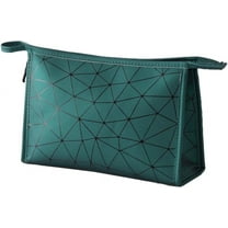 AUTOVISUM Makeup Cosmetic Bag, Zipper Organizer Bags, Waterproof PU Leather, Portable Lightweitht, Ever Green