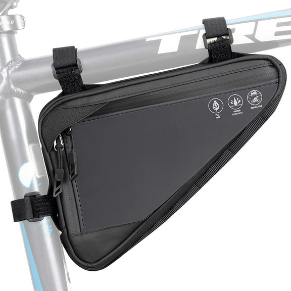 AUTOWT Bike Frame Storage Bag - Water Resistant Reflective Triangle Pouch for Mountain Road Bike