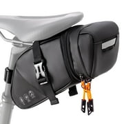 AUTOWT Bike Saddle Bag - Water Resistant Reflective Seat Pack for Mountain & Road Bikes, Black
