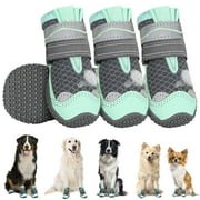 AUTOWT Breathable Dog Boots, 4PCS with Reflective Strip, Paw Protector Fits All Sizes